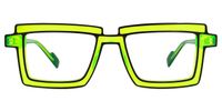 Joselyn - Rectangle Neon Green Funky Glasses | Vooglam Angle View
