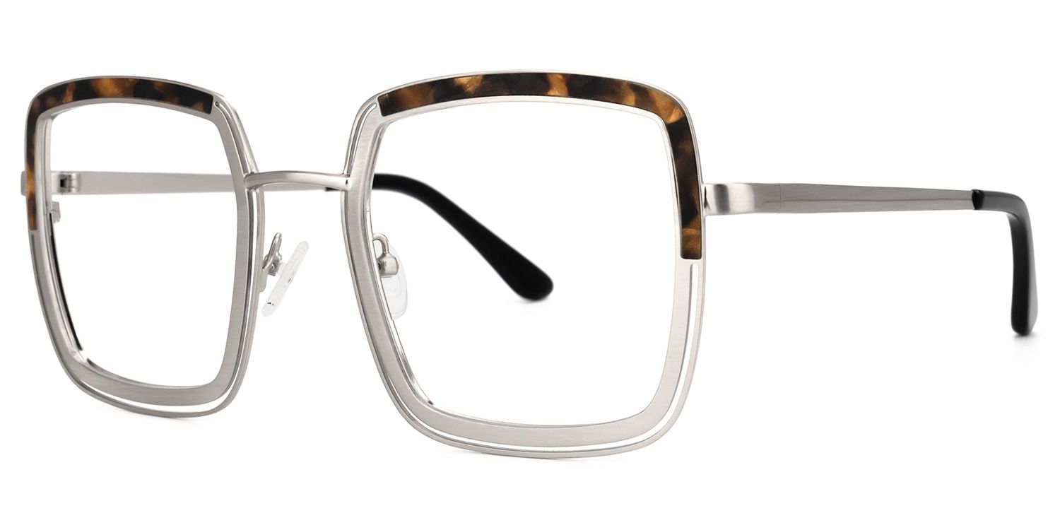 Square Tortoise Eyeglasses | Vooglam.com Front View