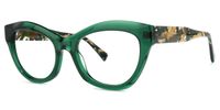 Cat Eye Green Eyeglasses | Vooglam.com Front View