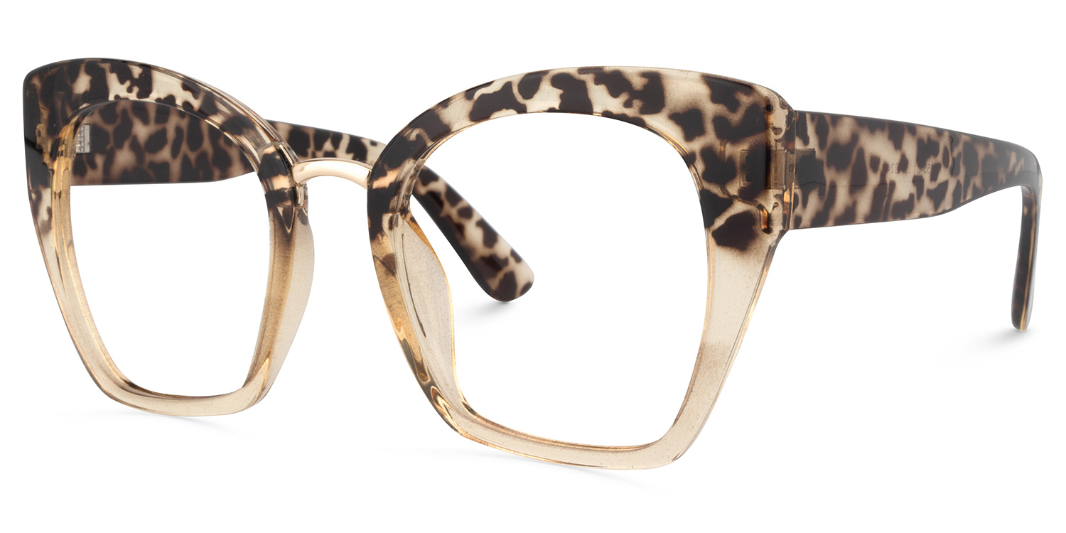 Cat Eye Light/Tortoise Eyeglasses by Vooglam - Front View