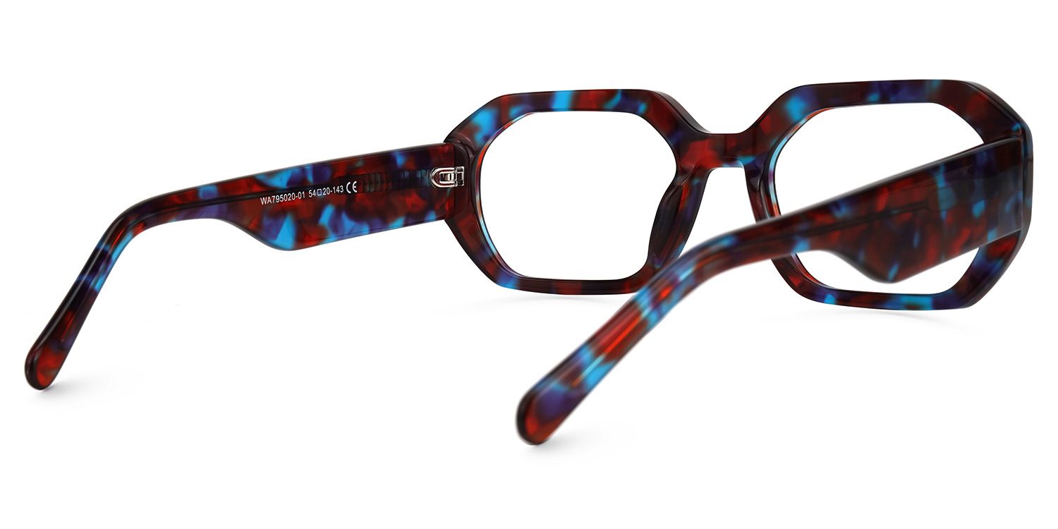 Rectangle Floral Eyeglasses | Vooglam.com Side View