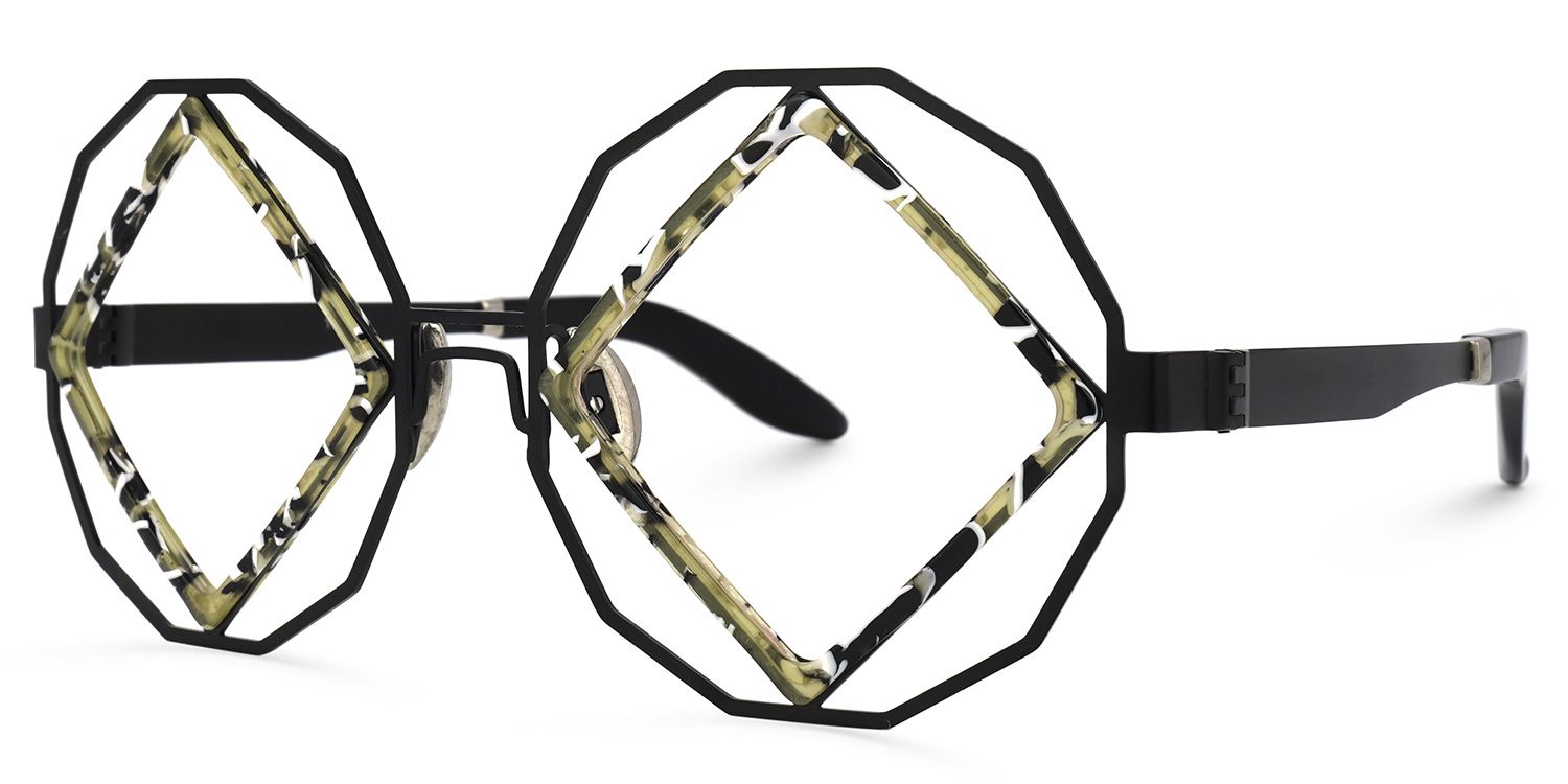 Geometric Floral Eyeglasses | Vooglam.com Front View