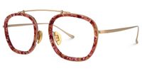 Aviator Red/Floral Eyeglasses | Vooglam.com Front View