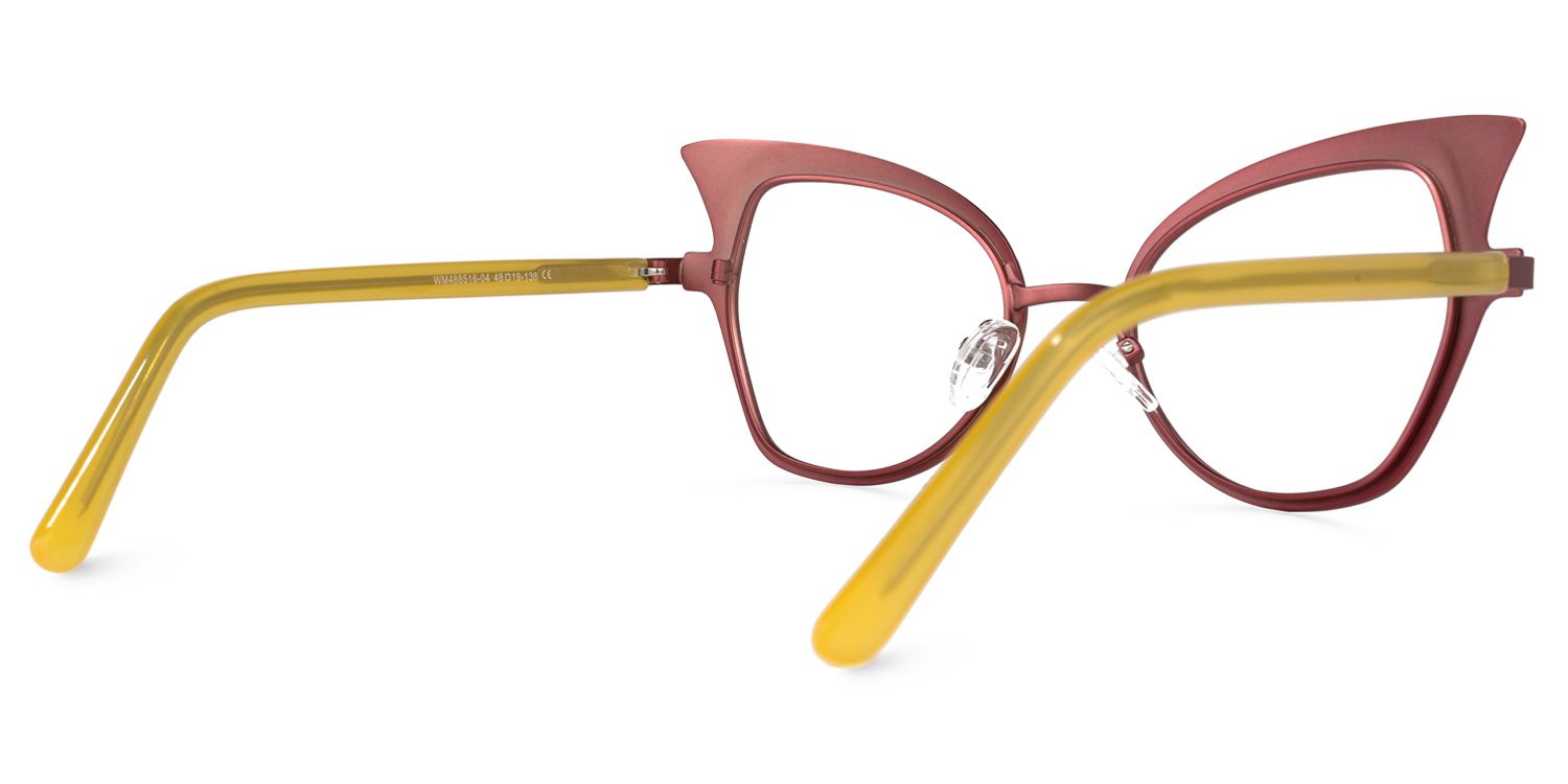 Rainey - Cat Eye Red Eyeglasses | Vooglam Side View