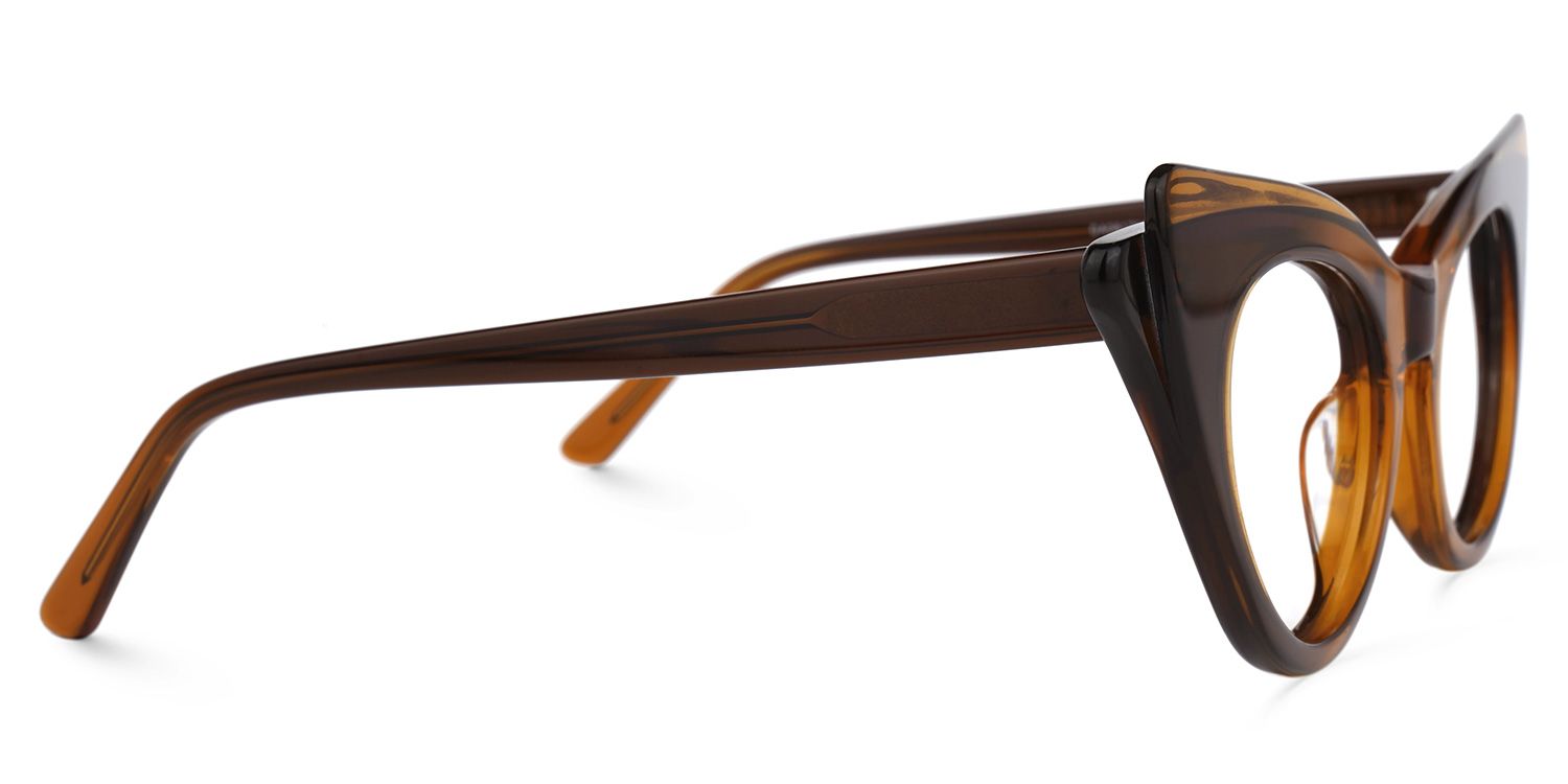 Debra - Cat Eye Brown Eyeglasses | Vooglam 4