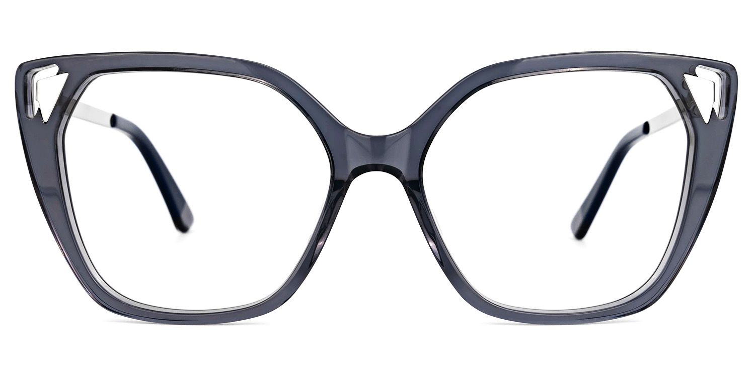 Cat Eye Grey Eyeglasses | Vooglam.com Angle View