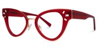 Alicea - Cat Eye Red Eyeglasses | Vooglam Front View
