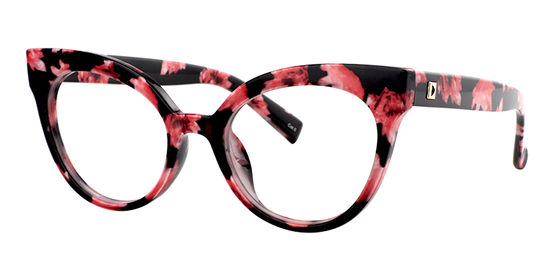 Elegant Floral Cat Eye Glasses ▏Vooglam Eyeglasses Side View