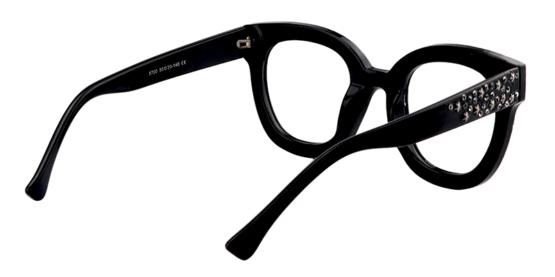 Shiny Round Black Eyeglasses  ▏Vooglam 5