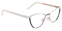 Sydney - White Cat Eye Eyeglasses with Golden Accents │ Vooglam