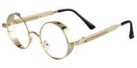 Hipster Classic Gold Round Eyeglasses  
