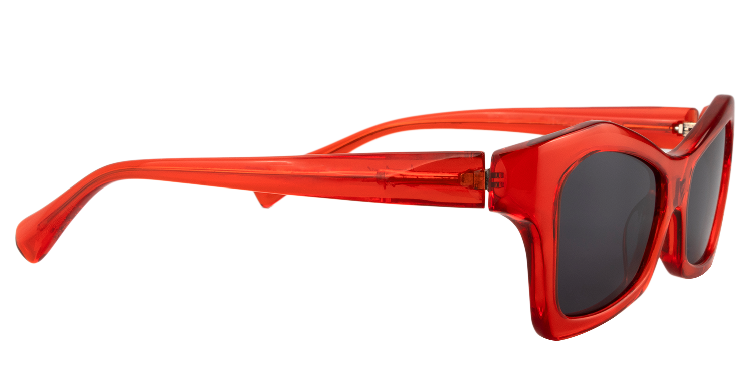 Translucent Geometric Red Sunglasses│Vooglam Sunglasses Online 5
