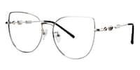 Angela Silver Cat Eye Glasses - 3