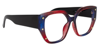 Geometric Blue/Red Eyeglasses | Vooglam.com 