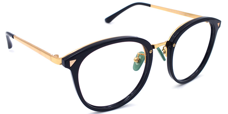 Sophia Loren Black/Gold Wayfarer Eyeglasses - 6
