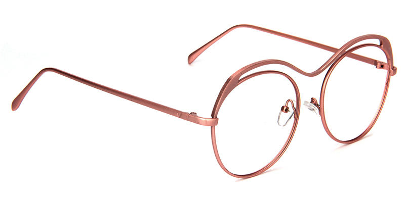 Cora Top Hollow Pink Round Bridge Glasses  - 6