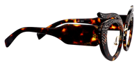Christine - Bold Tortoise Shell Glasses with Rhinestone | Vooglam 