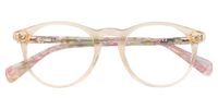 Round Champagne Eyeglasses | Vooglam.com Angle View