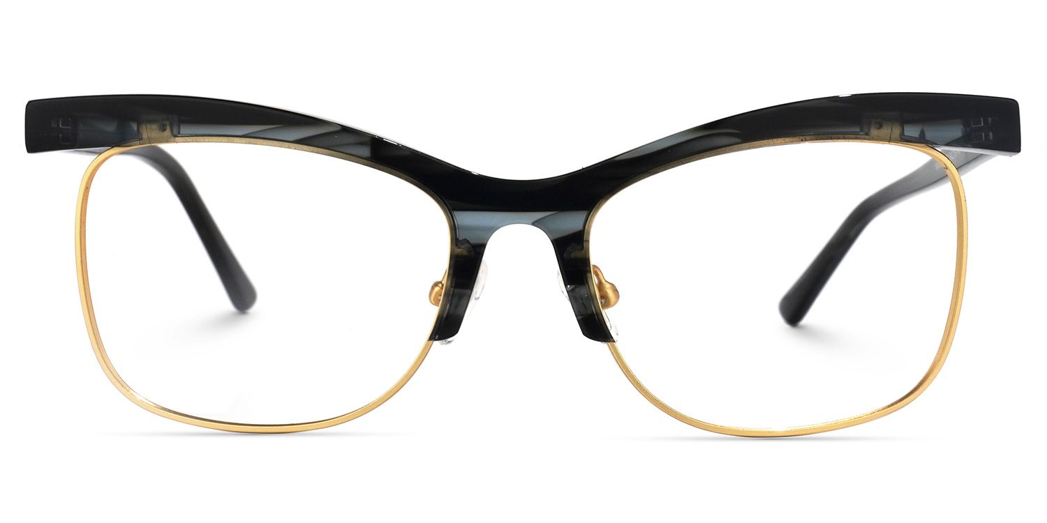 Orozco - Browline Grey Eyeglasses | Vooglam Angle View