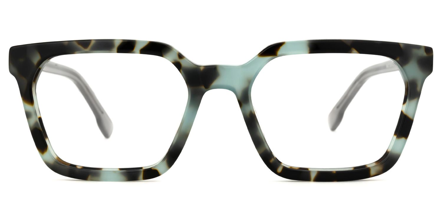 Rectangle Blue/Tortoise Eyeglasses | Vooglam.com Angle View