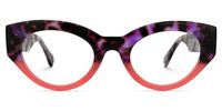 Oval Red Eyeglasses | Vooglam.com Angle View