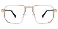 Square Gold Eyeglasses | Vooglam.com Angle View