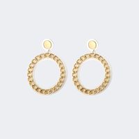 Paperclip Chain Pierced Earrings | Vooglam.com Front View