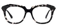Geometric Dark/Tortoise Eyeglasses | Vooglam.com Angle View
