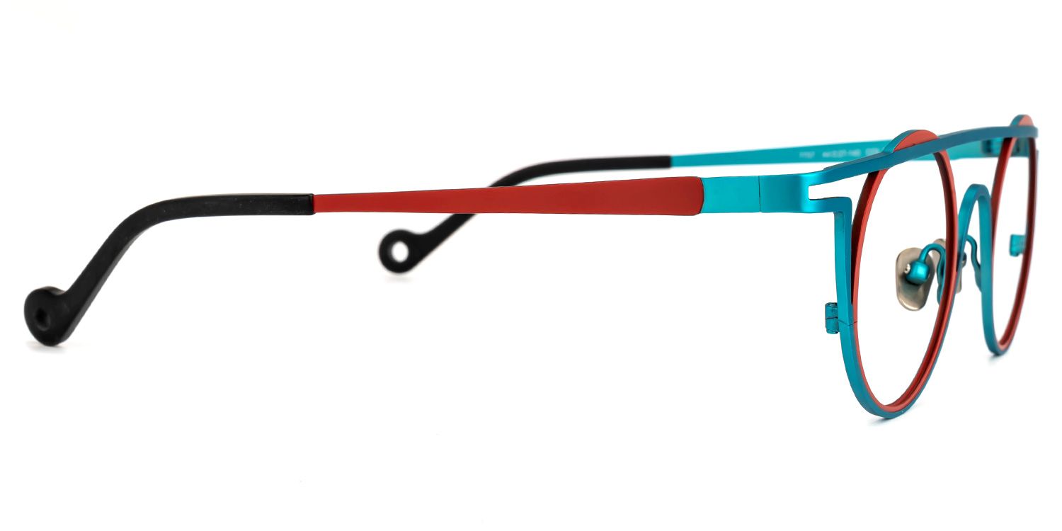 Arrabella - Round Blue Eyeglasses | Vooglam 4