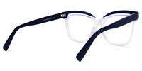 Square White Eyeglasses | Vooglam.com Side View