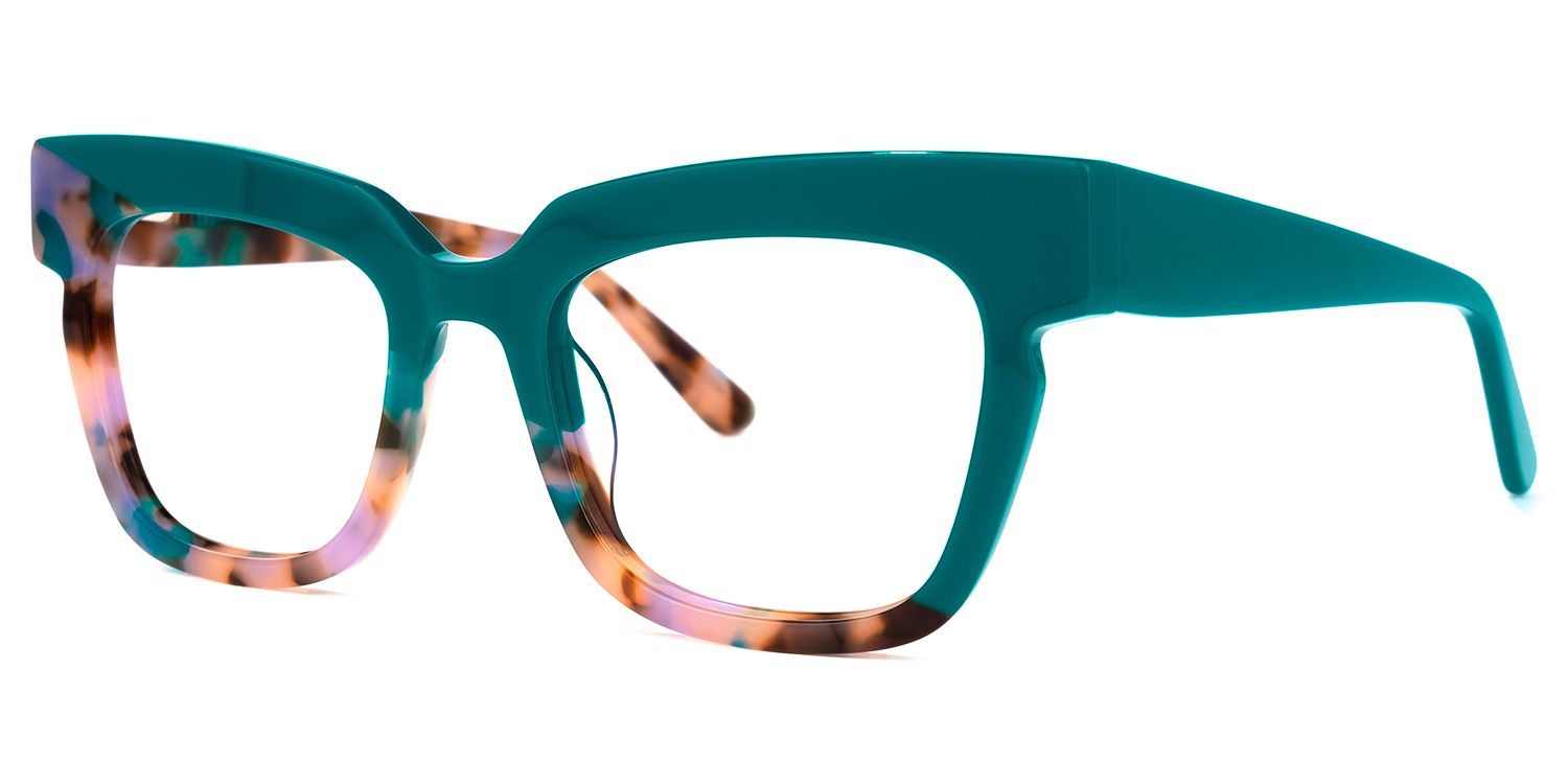Fludd - Rectangle Green Eyeglasses by Vooglam - Front View