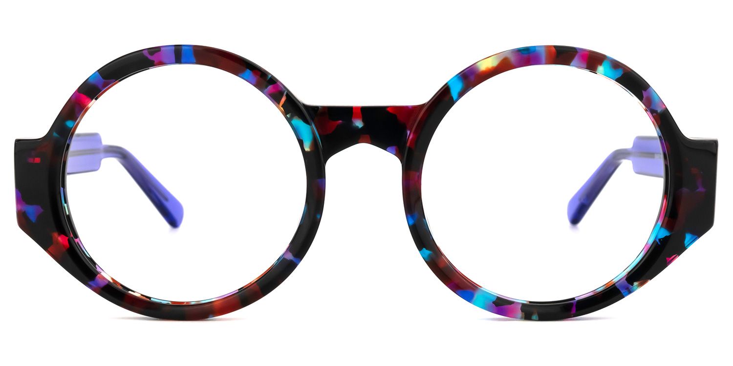 Round Floral Eyeglasses | Vooglam.com Angle View