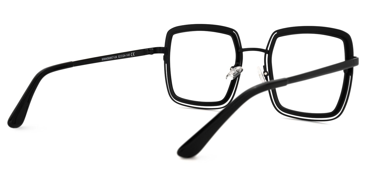 Square Floral Eyeglasses | Vooglam.com Side View