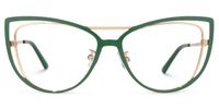 Roselyn - Cat Eye Green Eyeglasses | Vooglam Angle View