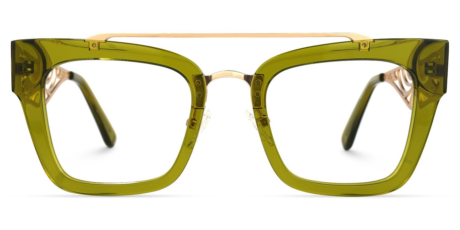Vaughn - Aviator green Eyeglasses | Vooglam Angle View