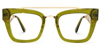Vaughn - Aviator green Eyeglasses | Vooglam Angle View