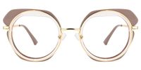 Round Brown Eyeglasses | Vooglam.com Angle View