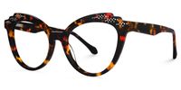 Cat Eye Tortoise Eyeglasses | Vooglam.com Front View