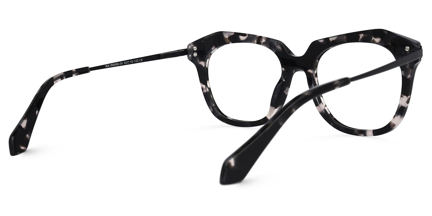 Geometric Dark/Tortoise Eyeglasses | Vooglam.com Side View