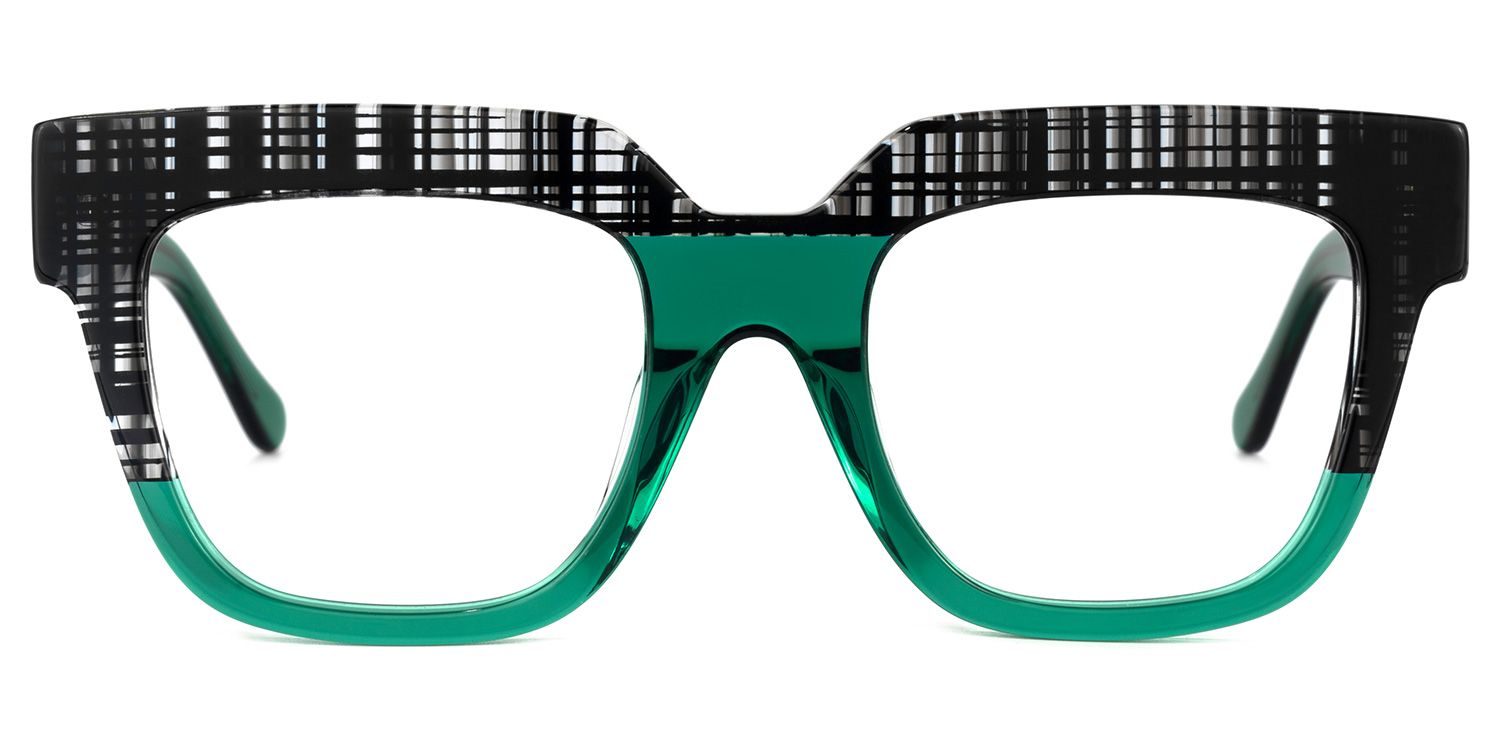 Square Green Eyeglasses by Vooglam.com Product Details 1