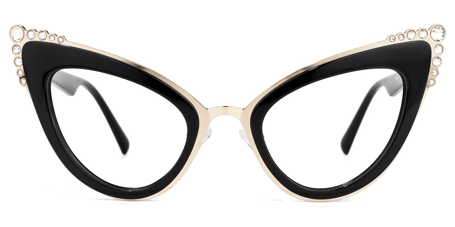 Magdaleno - Cat Eye Black Eyeglasses | Vooglam Angle View
