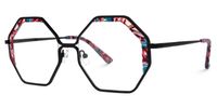 Scotto - Unique Octagon Floral Metal Glasses | Vooglam Front View
