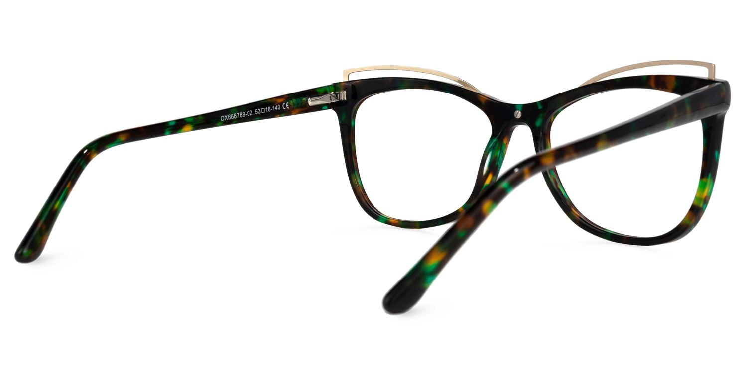 Renata - Square Floral Eyeglasses | Vooglam Side View