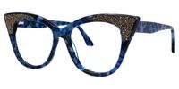 Cat Eye Blue Eyeglasses | Vooglam.com Front View