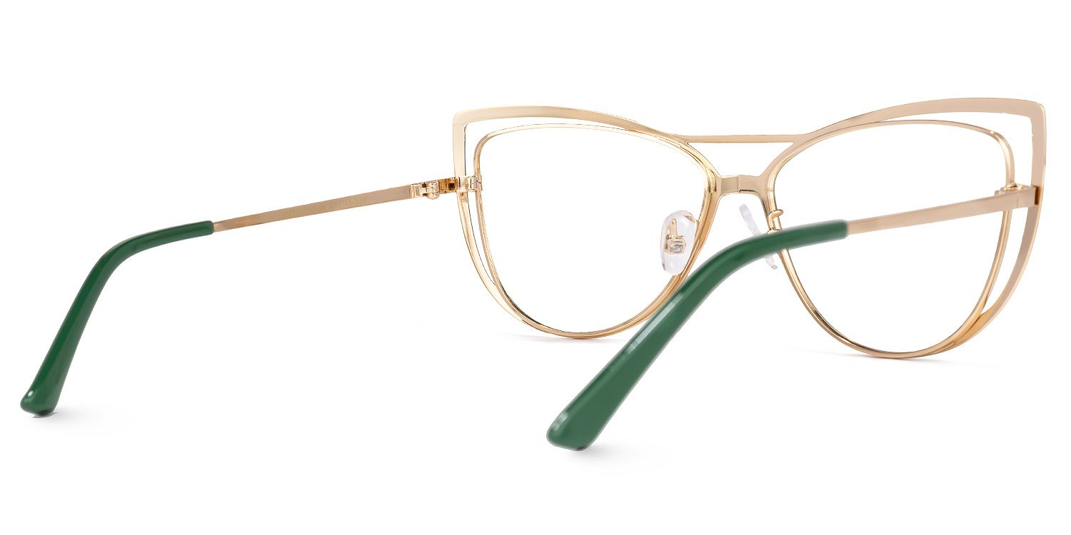 Roselyn - Cat Eye Green Eyeglasses | Vooglam Side View