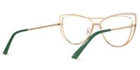 Roselyn - Cat Eye Green Eyeglasses | Vooglam Side View