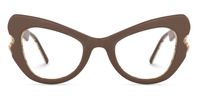 Cat Eye Coffee Eyeglasses | Vooglam.com Angle View