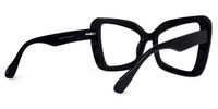 Mandi - Bold Black Butterfly Frame Eyeglasses | Vooglam Side View