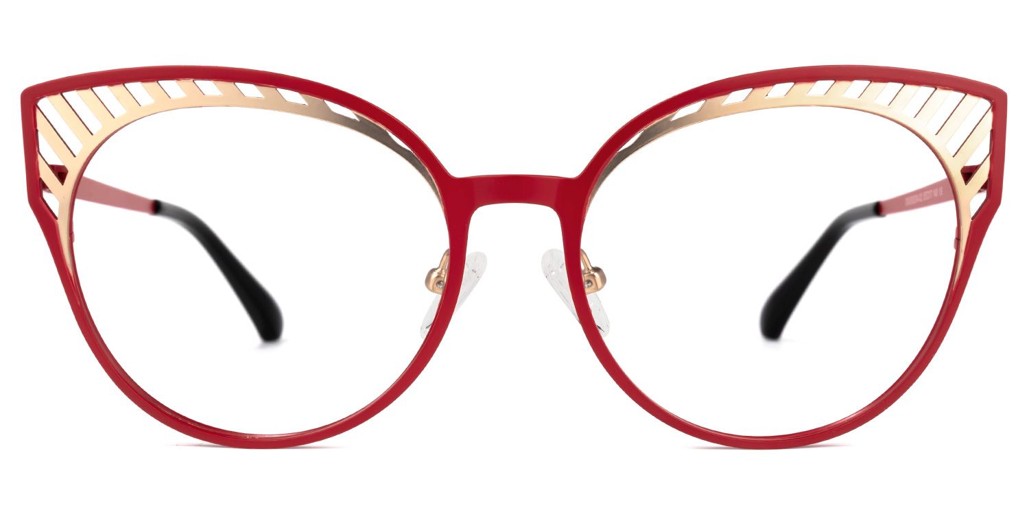 Botello - Cat Eye Red Eyeglasses by Vooglam - Angle View