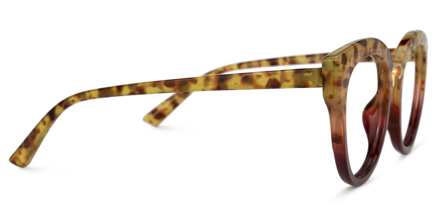 Round Yellow/Leopard Eyeglasses | Vooglam.com 4